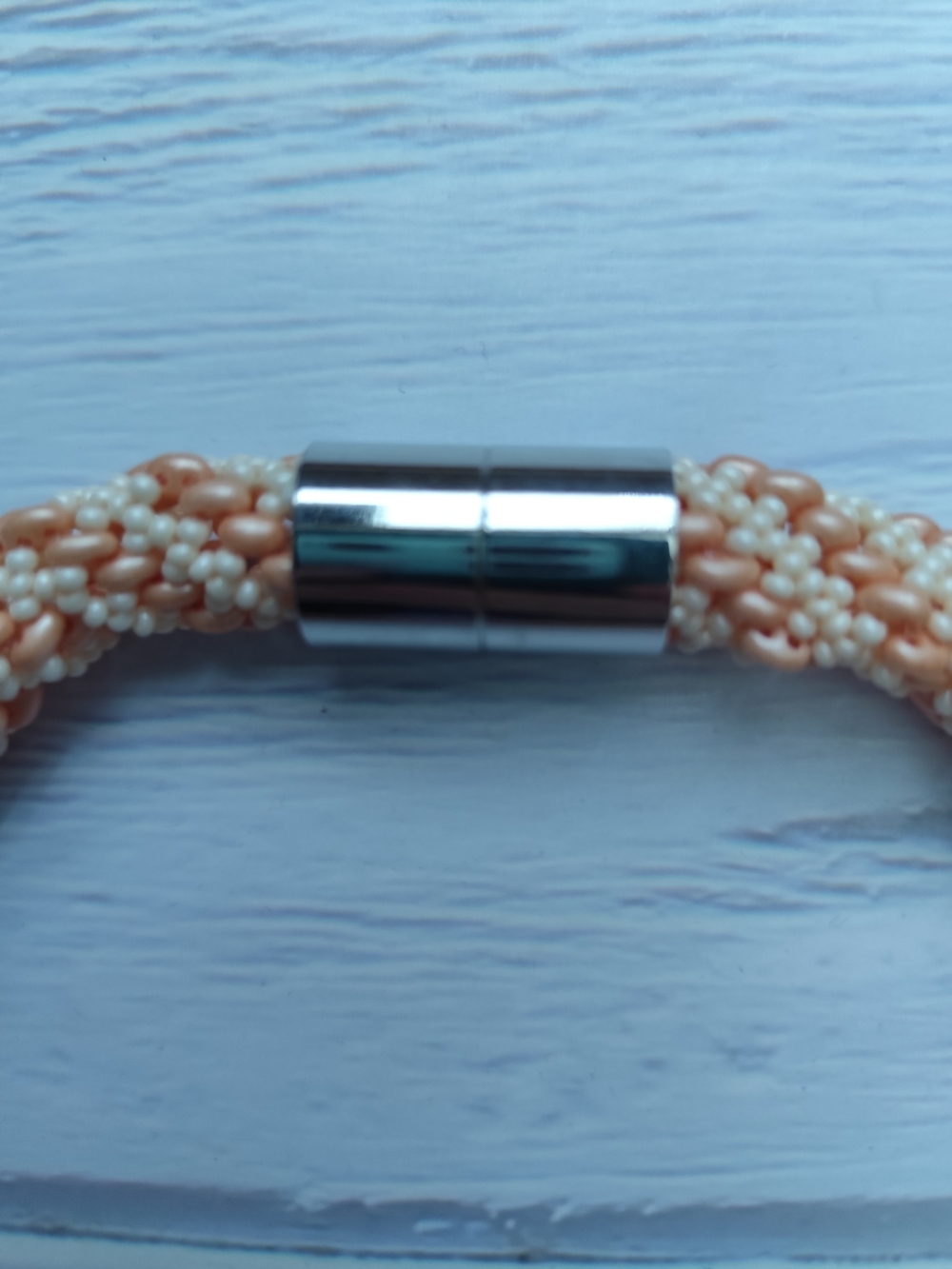 Delicate Peach Beaded Rope Necklace - Picture 4 of 7